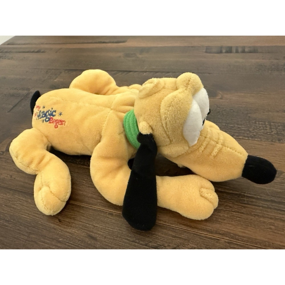 Vtg Pluto Plush Disneyland Walt Disney Company Embroidered Where The Magic Began